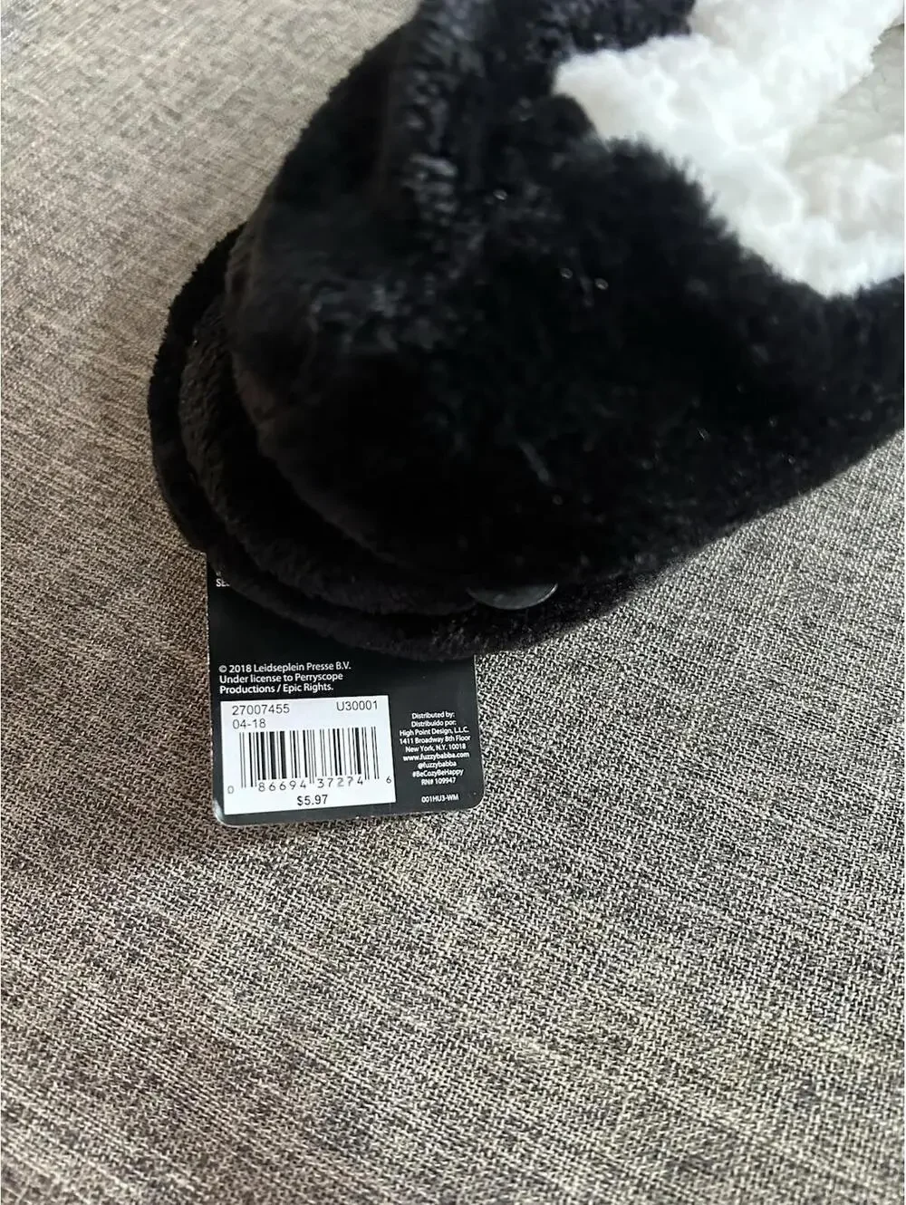 AC DC Embroidered Babba Slippers YOUTH Size S/M Size 5-7 Fuzzy Soft New